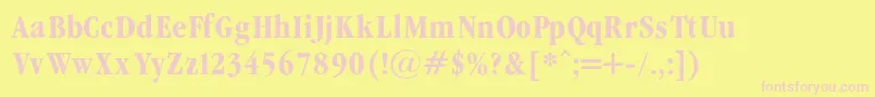 GaramondCondencedBold Font – Pink Fonts on Yellow Background