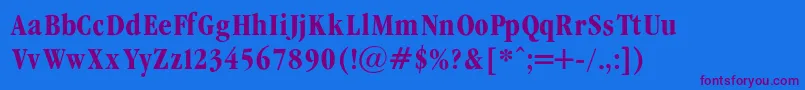 GaramondCondencedBold Font – Purple Fonts on Blue Background