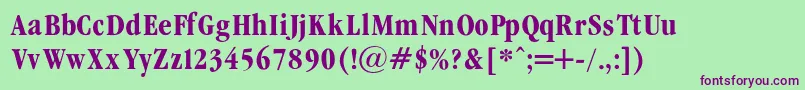 GaramondCondencedBold Font – Purple Fonts on Green Background