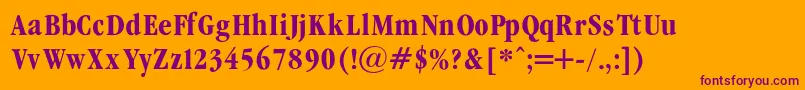 GaramondCondencedBold Font – Purple Fonts on Orange Background