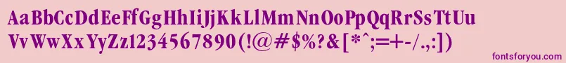 GaramondCondencedBold Font – Purple Fonts on Pink Background