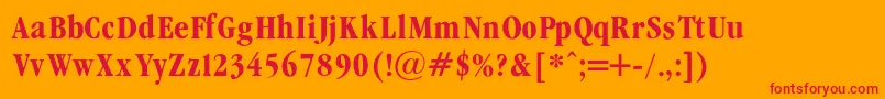 GaramondCondencedBold Font – Red Fonts on Orange Background