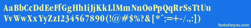 GaramondCondencedBold Font – Yellow Fonts on Blue Background