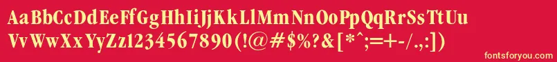 GaramondCondencedBold Font – Yellow Fonts on Red Background