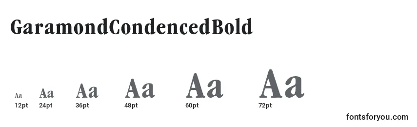 GaramondCondencedBold Font Sizes