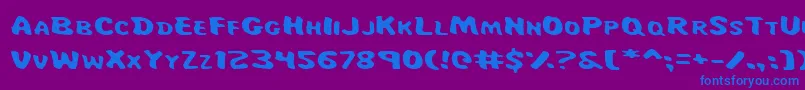 フォントMaje – 紫色の背景に青い文字
