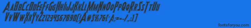 Heroesassembleacadital Font – Black Fonts on Blue Background