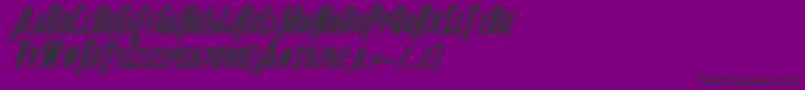 Heroesassembleacadital-Schriftart – Schwarze Schriften auf violettem Hintergrund