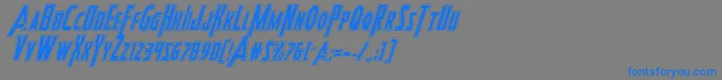 フォントHeroesassembleacadital – 灰色の背景に青い文字