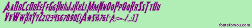 Heroesassembleacadital Font – Purple Fonts on Green Background