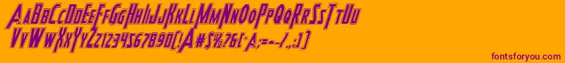 Heroesassembleacadital Font – Purple Fonts on Orange Background