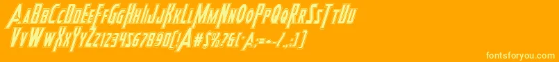 Heroesassembleacadital Font – Yellow Fonts on Orange Background