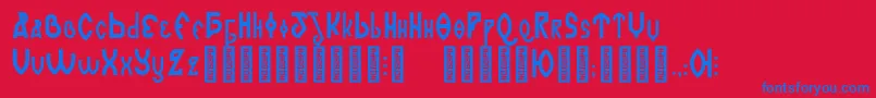 Więcej informacji o czcionce RomanjoRegular Czcionka RomanjoRegular – niebieskie czcionki na czerwonym tle