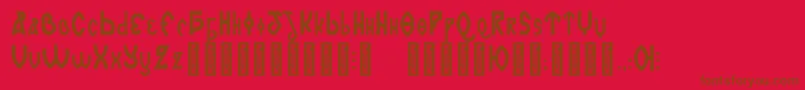 RomanjoRegular Font – Brown Fonts on Red Background