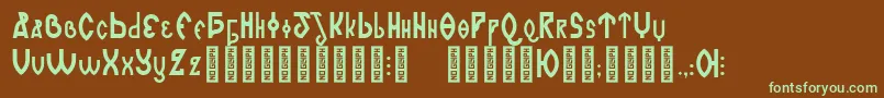 RomanjoRegular Font – Green Fonts on Brown Background