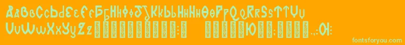 RomanjoRegular Font – Green Fonts on Orange Background