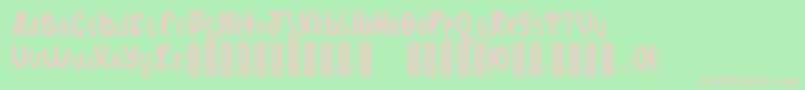 Czcionka RomanjoRegular – różowe czcionki na zielonym tle