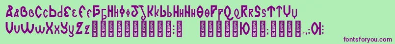 RomanjoRegular Font – Purple Fonts on Green Background