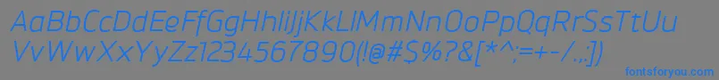 BrokmanItalic Font – Blue Fonts on Gray Background