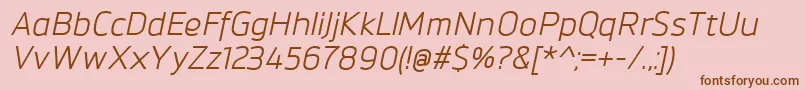 BrokmanItalic Font – Brown Fonts on Pink Background