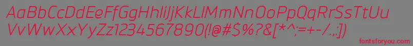 BrokmanItalic Font – Red Fonts on Gray Background
