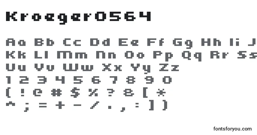 Kroeger0564-fontti – aakkoset, numerot, erikoismerkit