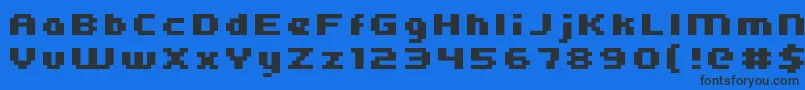 Kroeger0564-fontti – mustat fontit sinisellä taustalla