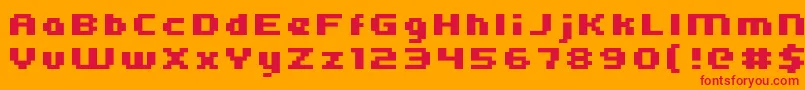 Kroeger0564 Font – Red Fonts on Orange Background