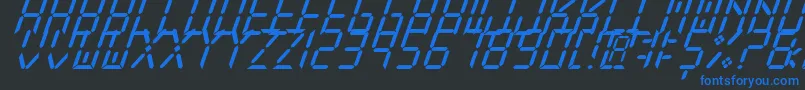 Шрифт NewXDigitalTfbCursive – синие шрифты на чёрном фоне