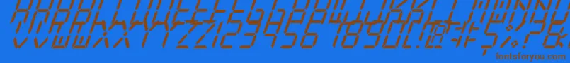 NewXDigitalTfbCursive Font – Brown Fonts on Blue Background