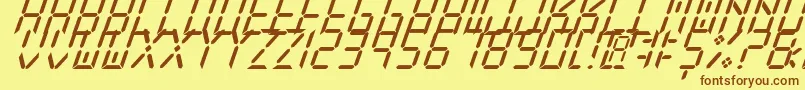 NewXDigitalTfbCursive Font – Brown Fonts on Yellow Background