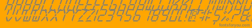 NewXDigitalTfbCursive-fontti – harmaat kirjasimet oranssilla taustalla