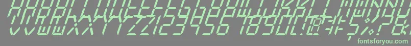 Fonte NewXDigitalTfbCursive – fontes verdes em um fundo cinza