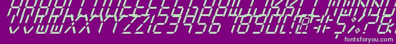 NewXDigitalTfbCursive-Schriftart – Grüne Schriften auf violettem Hintergrund