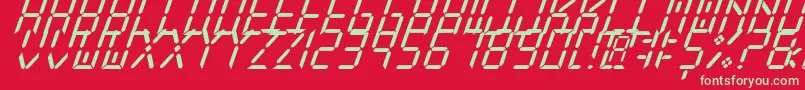 Police NewXDigitalTfbCursive – polices vertes sur fond rouge