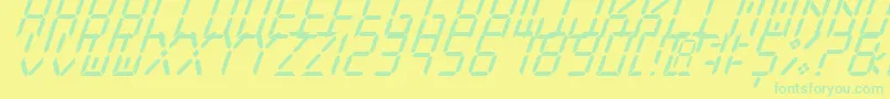NewXDigitalTfbCursive Font – Green Fonts on Yellow Background