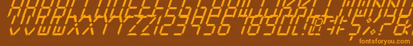 NewXDigitalTfbCursive Font – Orange Fonts on Brown Background