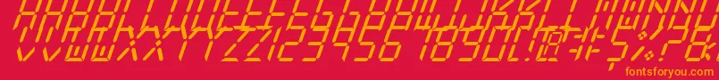 NewXDigitalTfbCursive-Schriftart – Orangefarbene Schriften auf rotem Hintergrund