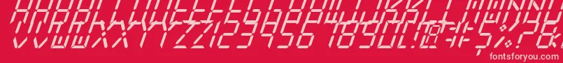 NewXDigitalTfbCursive Font – Pink Fonts on Red Background