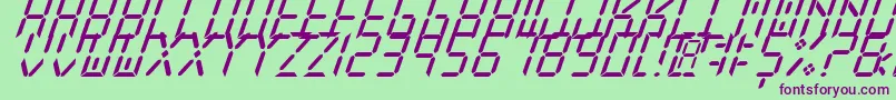NewXDigitalTfbCursive Font – Purple Fonts on Green Background