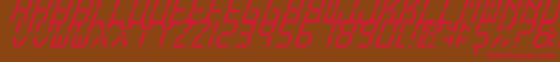 NewXDigitalTfbCursive Font – Red Fonts on Brown Background