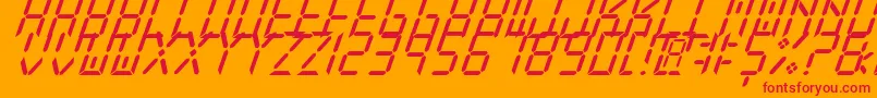 フォントNewXDigitalTfbCursive – オレンジの背景に赤い文字