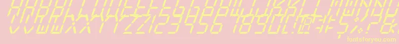 NewXDigitalTfbCursive Font – Yellow Fonts on Pink Background