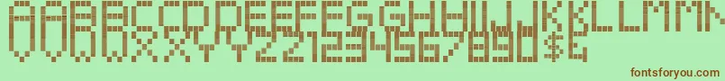 Saiba mais sobre a fonte BeatoExtraboldheadline Fonte BeatoExtraboldheadline – fontes marrons em um fundo verde