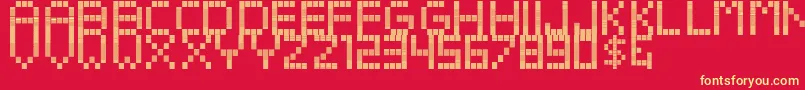 BeatoExtraboldheadline-fontti – keltaiset fontit punaisella taustalla