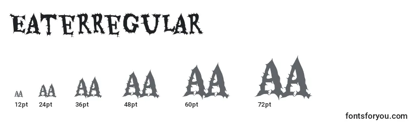 sizes of eaterregular font, eaterregular sizes