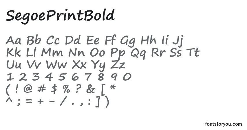 characters of segoeprintbold font, letter of segoeprintbold font, alphabet of  segoeprintbold font