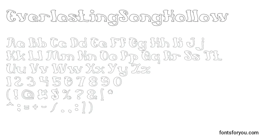 EverlastingSongHollow Font – alphabet, numbers, special characters