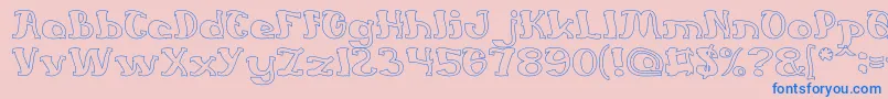 EverlastingSongHollow Font – Blue Fonts on Pink Background