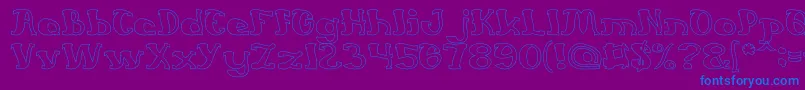 EverlastingSongHollow Font – Blue Fonts on Purple Background